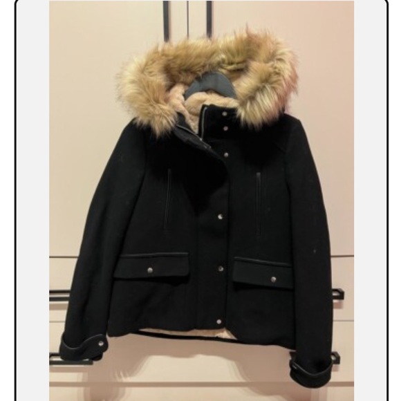 Zara wool Coat with with large hood - Picture 2 of 12